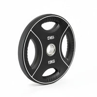 Polyurethan 4 Grip Hantelscheiben 50 mm - 15 kg schwarz/weiß