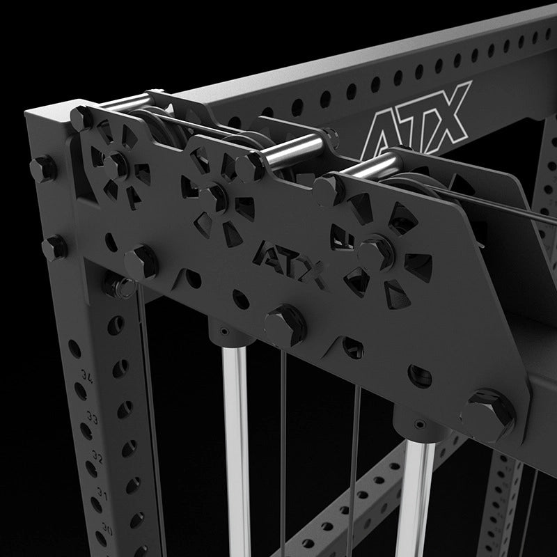 ATX® Cable Half Rack mit 2 x 90 kg Steckgewichte perfekte Seilführung