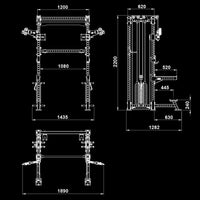 ATX® Cable Half Rack mit 2 x 90 kg Steckgewichte Maße