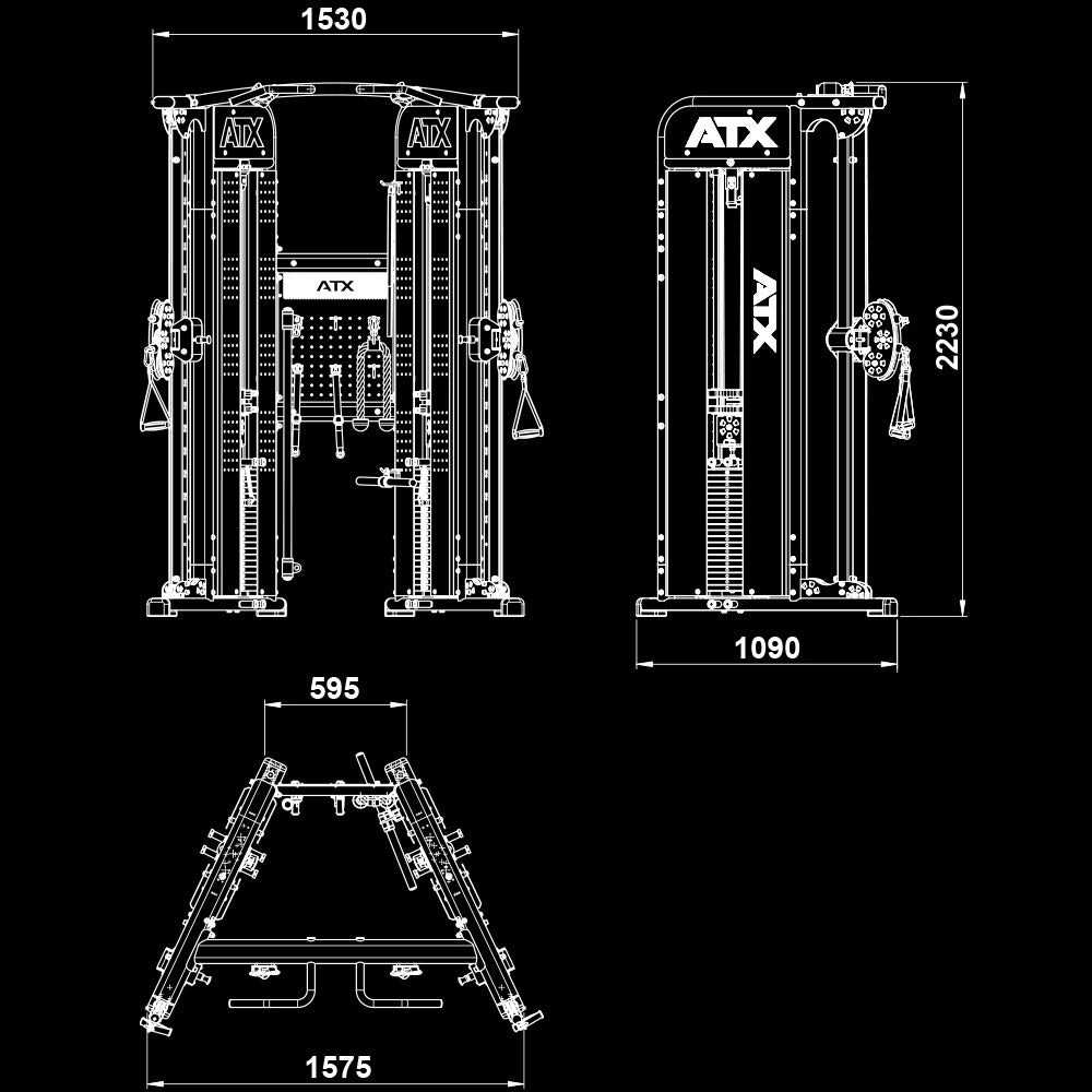 ATX® Functional Trainer - Dual Pulley Maße