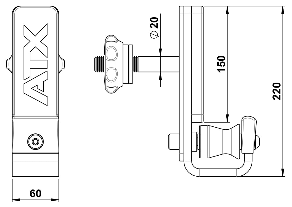 ATX® Roller J-Cups - Universal
Maße