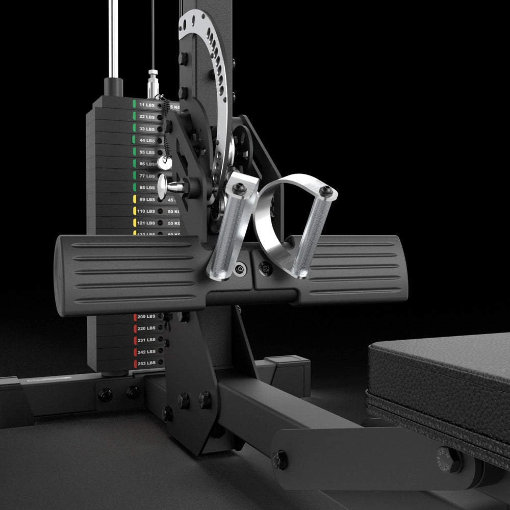 ATX® Latzug und Ruderzug - 115 kg Steckgewichte stabile Fußstütze
