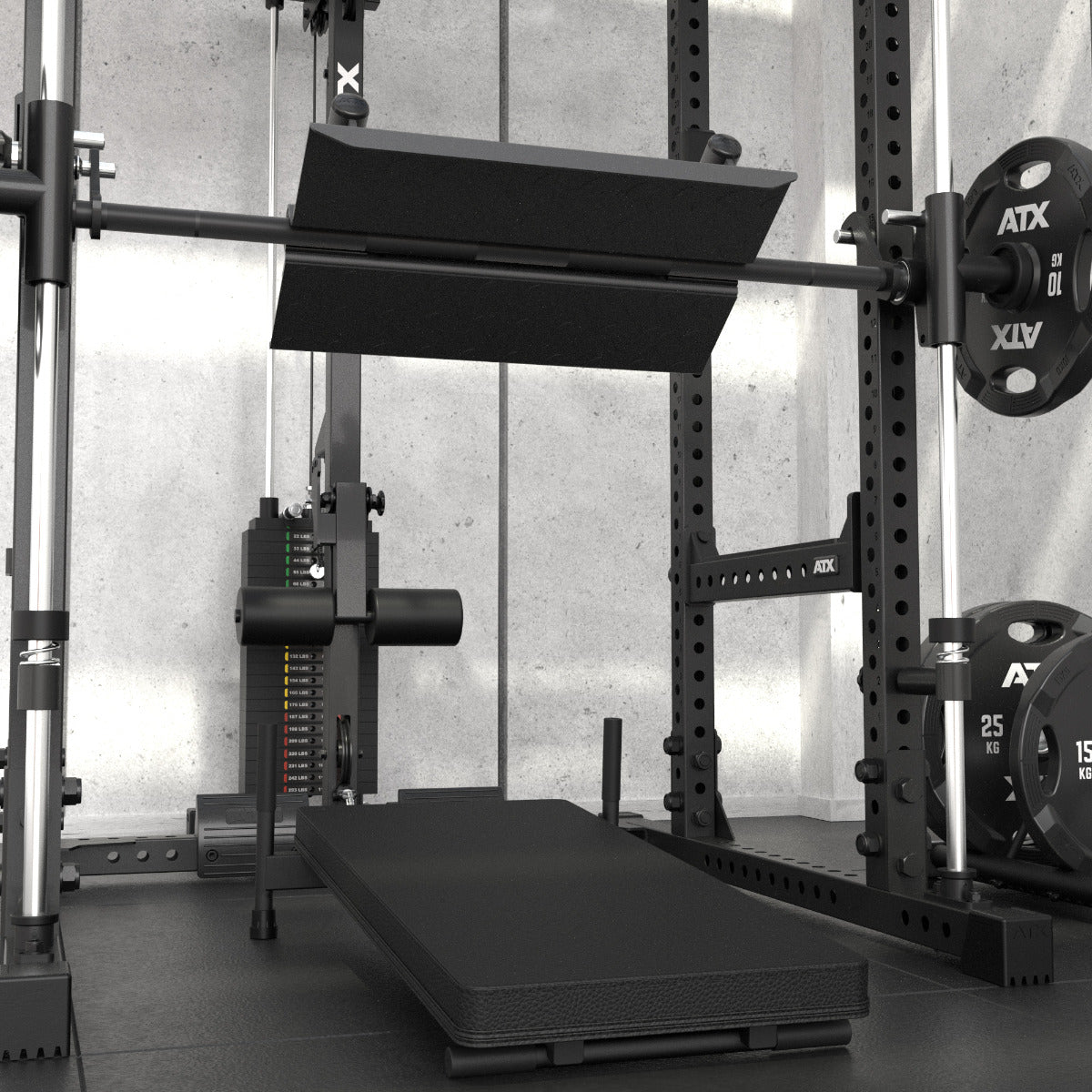 ATX® Vertikale Beinpresse Option für Multipresse Beispielbild am Power Rack