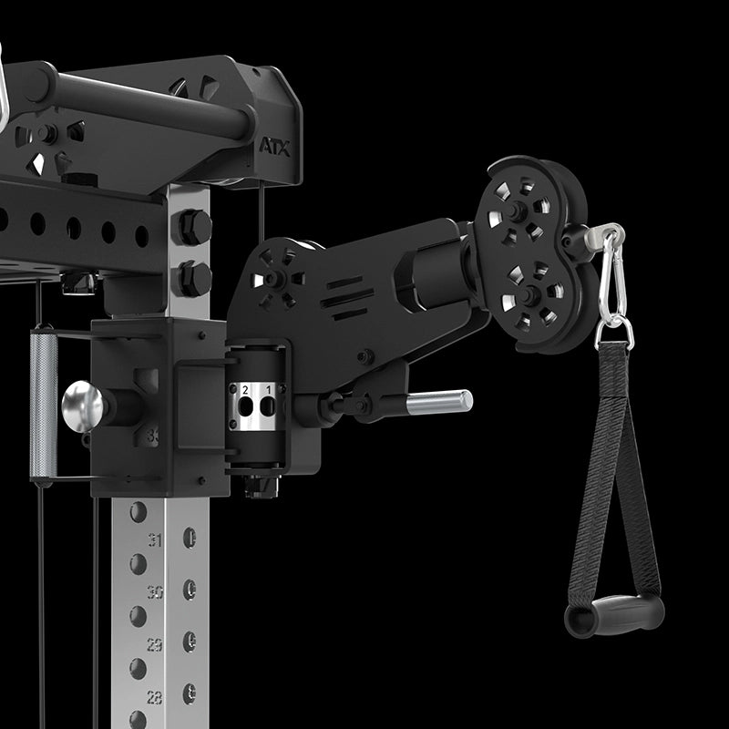 ATX® Multi Pull Half Rack mit 2 x 110 kg Steckgewichten hochfunktionelle JIB Arms