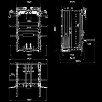 ATX® Multi Pull Smith Rack Maße