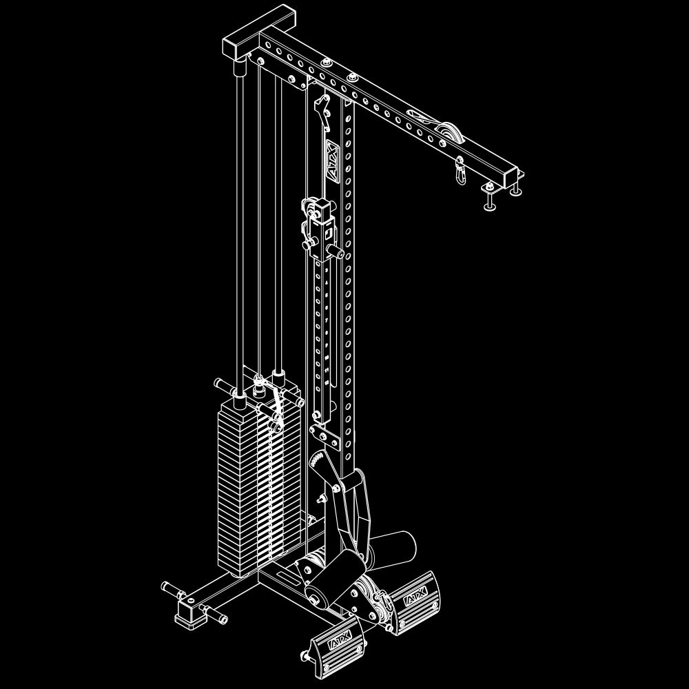 ATX® Latzug Option MPX-780 - 125 kg Steckgewichte Isoansicht