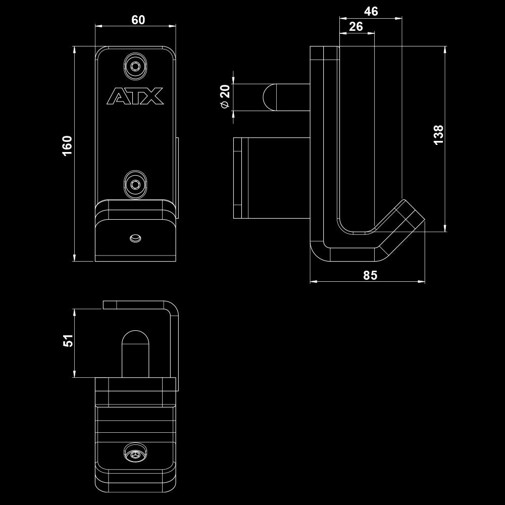 ATX® J-Hooks - MPX-500 Maße