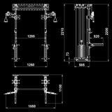 ATX® Half Rack Wall - Kabelzug Maße