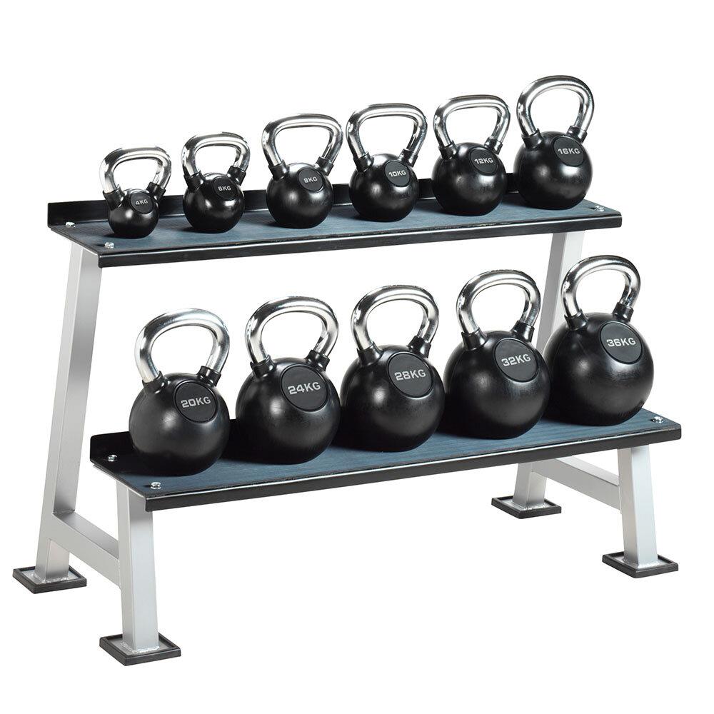 Kettlebell Aufbewahrungssystem 120 × 52 × 75 cm mit Kettlebells