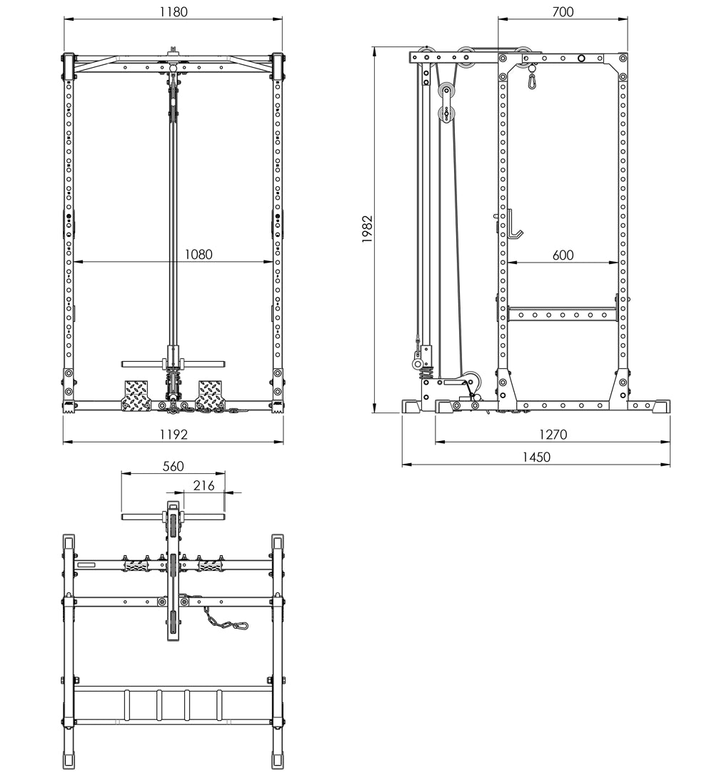 ATX® Power Rack 510 - mit Plate Load Latzug