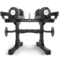 ATX® Adjustable Dumbbell Stand - XL Frontansicht mit Zubehör