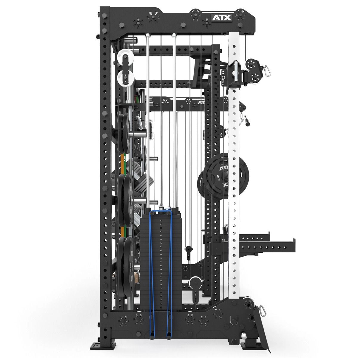 ATX® Multi Cable Rack & Storage Station - The Wall Ansicht von der Seite mit Zubehör