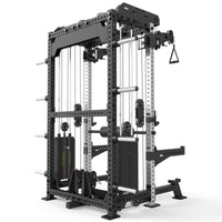 ATX® Multi Pull Half Rack mit 2 x 110 kg Steckgewichten Schrägansicht hinten