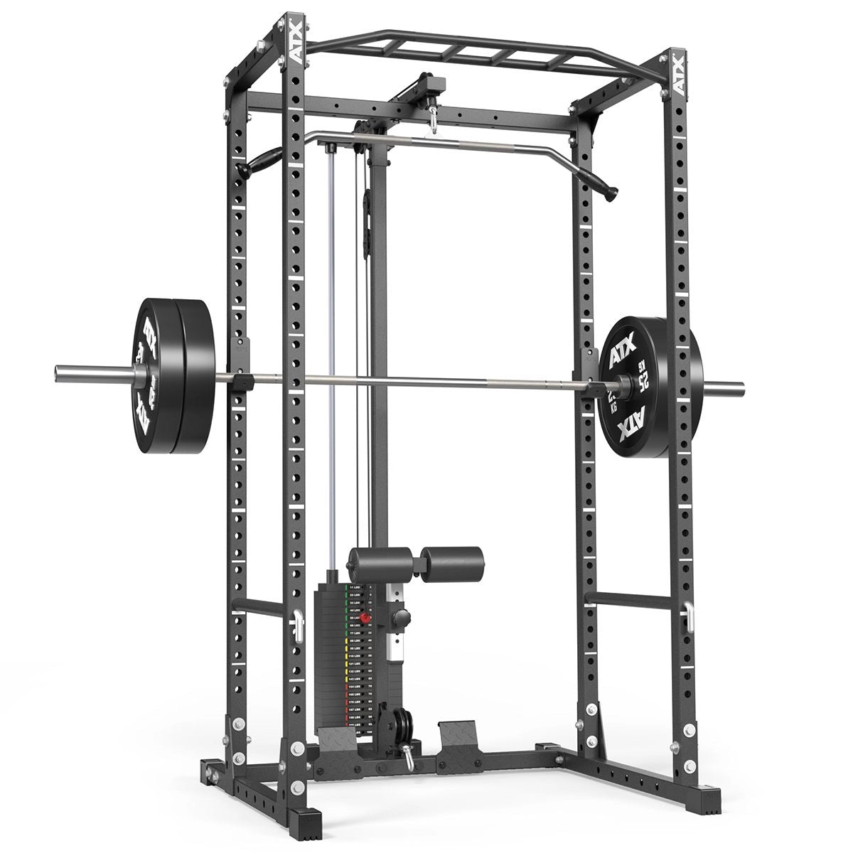 ATX® Power Rack PRX-520-XS mit Latzug 100 kg Steckgewichte inkl. Hantelscheiben